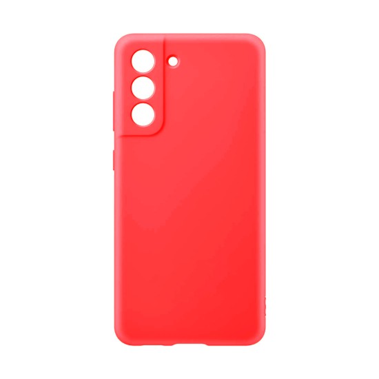 Capa de Silicone com Moldura de Câmera para Samsung Galaxy S21 FE 5g Vermelho